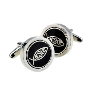 �y���������z�����Y�A�N�Z�T��?�@�J�t�X�����Nicthus�C�G�Xx2psc151icthus jesus religion religious cufflinks boxed x2psc151