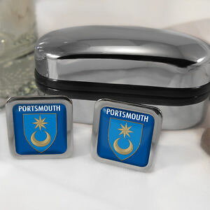 �y���������z�����Y�A�N�Z�T��?�@�|�[�c�}�X�N���X�g�J�t�����N�X�{�b�N�Xportsmouth crest cufflinks amp; box
