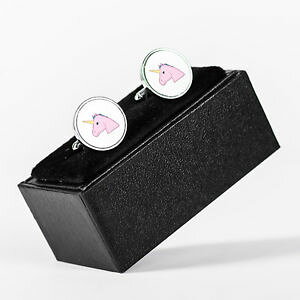 �y���������z�����Y�A�N�Z�T��?�@���j�R�[���s���N�p�^�[���J�t�����N�Xunicorn emoji pink animal with pattern cufflinks