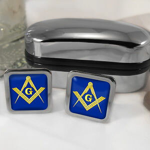 yzYANZT?@RpXJtX{^{bNXmasonic square and compass cufflinks amp; box