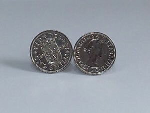 �y���������z�����Y�A�N�Z�T��?�@�V�����O�J�t�X�{�^�����E71st birthday 1947 old shilling coin cufflinks wow great gift idea boxed