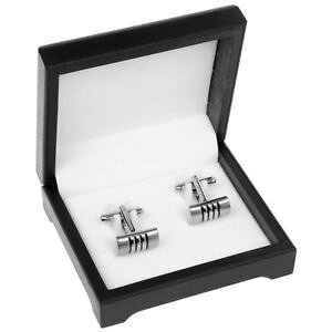 yzYANZT?@NJtX{^ listingmens equilibrium silver plated rectangle 3 link cufflinks and boxed p0414
