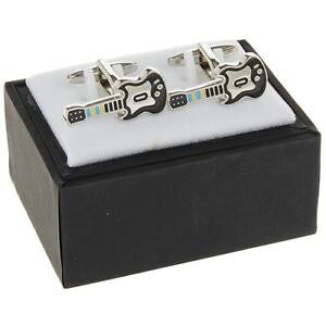 �y���������z�����Y�A�N�Z�T��?�@�V���o�[�M�^�[�J�t�X�{�^�� listingmens equilibrium silver plated guitar cufflinks brand and boxed po421