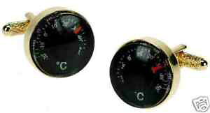 yzYANZT?@S[hJtNX{bNXJtNEH[LOgold finish thermometer cufflinks walking cuff links in box
