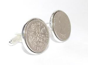 �y���������z�����Y�A�N�Z�T��?�@�R�C���J�t�X�{�^��601958 sixpence coin cufflinks quality mens 60th birthday gift ht