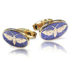 yzYANZT?@g{purple dragonfly oval cufflink