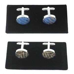 �y���������z�����Y�A�N�Z�T��?�@�V���o�[�n���X�c�C�[�h�J�t�����N�Xsilver plated cufflinks with harris tweed
