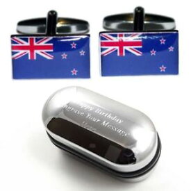 【送料無料】メンズアクセサリ—　ニュージーランドカフスボタンボックス zealand flag cufflinks amp; engraved gift box