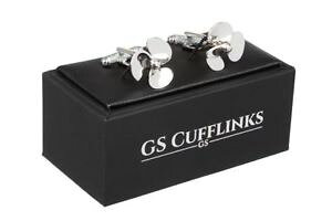 �y���������z�����Y�A�N�Z�T��?�@�V���o�[�{�b�N�X�v���y���J�t�����N�Xsilver colour nautical ships propeller cufflinks in gs cufflink gift box