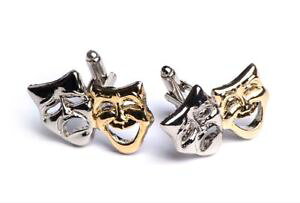 yzYANZT?@JtXNtheatre masks goldsilverplated cufflinks
