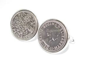 �y���������z�����Y�A�N�Z�T��?�@�R�C���J�t�X�{�^�������Y�v���[���g1965 sixpence coin cufflinks quality mens 53rd birthday gift ht