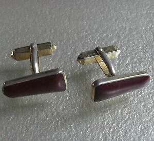�y���������z�����Y�A�N�Z�T��?�@�r���e�[�W�����Y�J�t�����N�X���^���u���E��cufflinks vintage mens cuff links 1970s mod aged goldtone metal brown oxblood
