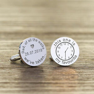 �y���������z�����Y�A�N�Z�T��?�@�J�t�X�����Nround personalised silver plated father of the bride wedding date cufflink