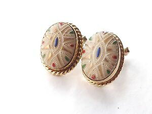 �y���������z�����Y�A�N�Z�T��?�@�X�g�[��free pamp���B���e�[�Wdestino�J�t�X�����N;pvintage destino cufflinks gorgeous painted stone design on gold tone free pamp;p