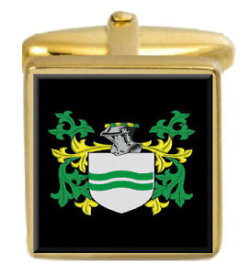 【送料無料】メンズアクセサリ—　スコットランドカフスボタンボックスコートjamieson scotland family crest surname coat of arms gold cufflinks engraved box
