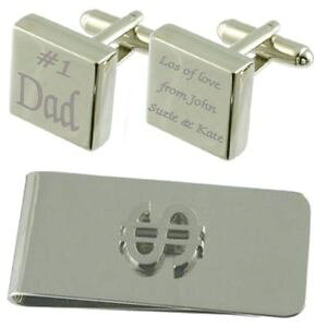 yzYANZT?@XNGAJtX{^h}l[NbvZbgdad 1 engraved square cufflinks dollar money clip gift set