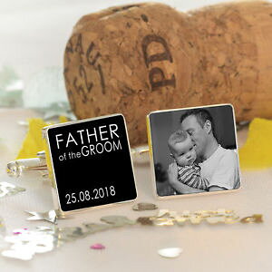 【送料無料】メンズアクセサリ? カフスボタンpersonalised father of the groom wedding photo cufflinks wedding party gift