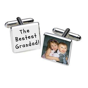 �y���������z�����Y�A�N�Z�T��?�@�t�H�g�J�t�����N�X listingpersonalised the bestest grandad silver plated photo cufflinks great gift