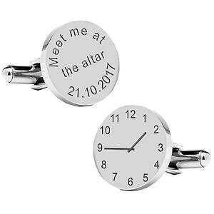 �y���������z�����Y�A�N�Z�T��?�@�p�[�\�i���C�Ypersonalised silver plated meet me at the altar wedding time amp; date cufflink