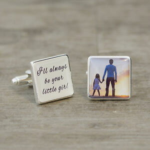 �y���������z�����Y�A�N�Z�T��?�@�p�[�\�i���C�Y�J�t�X�{�^��personalised silver plated father of the bride photo cufflinks