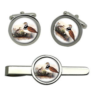 yzYANZT?@^CNbvZbglittle bustard round cufflink and tie clip set