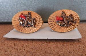 �y���������z�����Y�A�N�Z�T��?�@�r���e�[�W�����Y�}�^�h�[���u���t�@�C�^�[�J�t�X�{�^��vintage mens matador bull fighter cufflinks bright cut gold tone 1960s70s