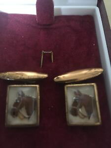 �y���������z�����Y�A�N�Z�T��?�@�A�[���f�R�J�t�����N�X listingvintage art deco 1930s brass horse head cuff links equestrian
