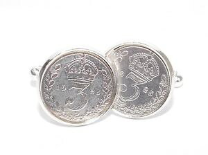 �y���������z�����Y�A�N�Z�T��?�@�R�C���J�t�X�{�^��1916 102nd birthday silver threepence coin cufflinks 102 year old silver coins