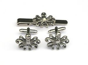 �y���������z�����Y�A�N�Z�T��?�@�^�R�s���[�^�[�J�t�X�{�^���^�C�N���b�v�V�[���C�t�{�b�N�X�Z�b�goctopus s pewter cufflinks and tie clip set sea life gift boxed