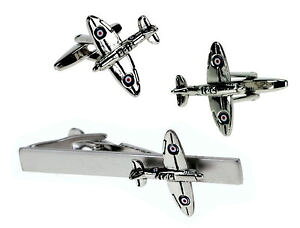yzYANZT?@JtX{^^Co[{bNXZbgspitfire plane cufflinks amp; tie bar gift set in box