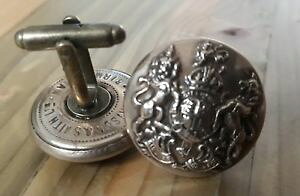 �y���������z�����Y�A�N�Z�T��?�@�s���J�t�X�{�^���C�M���X���C�����N���X�gmilitary buttonhole pin cufflinks british army genuine ww2 royal crest