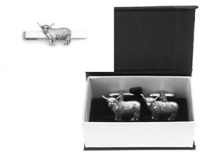 楽天市場】【送料無料】メンズアクセサリ— ハイランドピューターカフスボタンタイクリップボックスセットhighland cow pewter  cufflinks and tie clip set farming gift boxed : hokushin