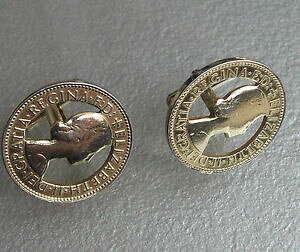 yzYANZT?@re[WYJtNXRCNB[GUxXcufflinks vintage mens cuff links coin 1960s 1970s goldtone queen elizabeth ii