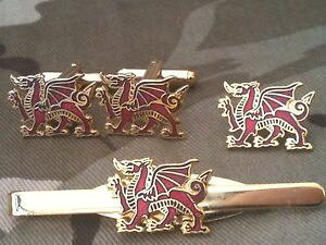 yzYANZT?@CEF`hSJtX{^obWlN^CNbvZbgroyal welch fusiliers standing dragon cufflinks, badge, tie clip gift set rwf