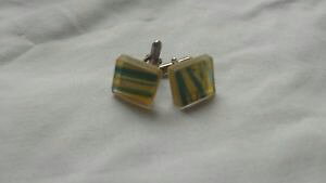 �y���������z�����Y�A�N�Z�T��?�@�K���X�X�^�[�����O�V���o�[�J�t�����N�Xartisan hadmade signed art glass and sterling silver cufflinks