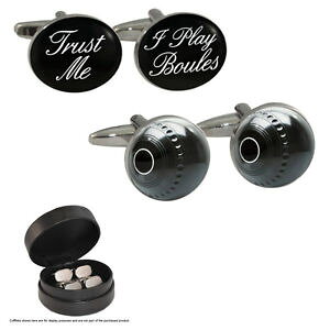 �y���������z�����Y�A�N�Z�T��?�@�u�[���P�[�X�{�b�`�{�[���Z�b�gtrust me i play boules amp; ball cufflink set in leather gift case bocce indoor