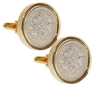 �y���������z�����Y�A�N�Z�T��?�@19586�y���X9ctmens 60cufflinks direct�Z�b�g1958 sixpence set in 9ct gold plate mens 60 years birthday gift cufflinks direct