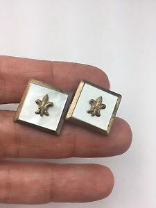 �y���������z�����Y�A�N�Z�T��?�@���B���e�[�W�t�����`�p�[���J�t�����N�Xvintage french fleur de lis mother of pearl cufflinks