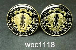 �y���������z�����Y�A�N�Z�T��?�@�u�[�^���R�C���J�t�X�{�^��bhutan coin cufflinks 22mm