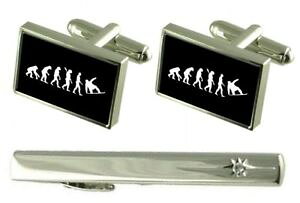�y���������z�����Y�A�N�Z�T��?�@�^�C�N���b�v�X�m�[�{�[�_�[�J�t�X�{�^��gift set tie clip evolution ape to man snowboarder cufflinks