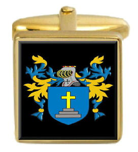 �y���������z�����Y�A�N�Z�T��?�@�C���O�����h�J�t�X�{�^���{�b�N�X�R�[�gsloan england family crest surname coat of arms gold cufflinks engraved box