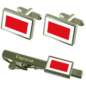 お中元 メンズアクセサリ―　シャルジャカフスボタンタイクリップマッチングボックスsharjah flag cufflinks engraved tie clip matching box set