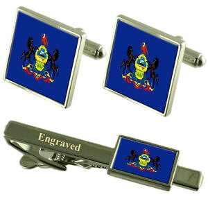 yzYANZT?@yVojAJtX{^^CNbv}b`O{bNXpennsylvania flag cufflinks engraved tie clip matching box set