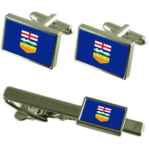 【送料無料】メンズアクセサリ? アルバータカフスボタンタイクリップマッチングボックスセットalberta flag cufflinks tie clip matching box gift set
