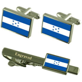 【送料無料】メンズアクセサリ—　ホンジュラスカフスボタンタイクリップマッチングボックスhonduras flag cufflinks engraved tie clip matching box set