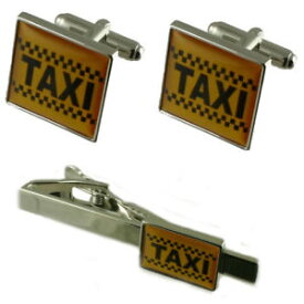 【送料無料】メンズアクセサリ—　タクシーカフスボタンマッチングセットタイクリップtaxi tie clip with cufflinks matching gift set