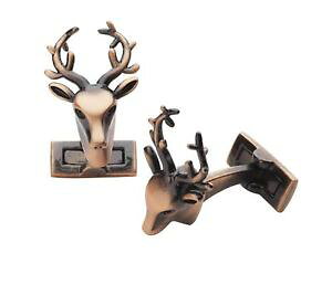 �y���������z�����Y�A�N�Z�T��?�@�g���t�B�[�J�t�X�{�^���V���o�[laksen trophy deer cufflinks silver