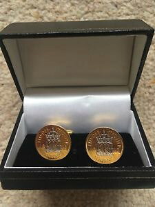 �y���������z�����Y�A�N�Z�T��?�@�J�t�����N�Xgold plated sixpence cufflinks collectable bnib