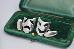 yzYANZT?@re[WRfB}XNfUCX^[OVo[JtNXvintage sterling silver cufflinks with a comedy and tragedy mask design b723