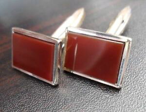 �y���������z�����Y�A�N�Z�T��?�@�J�t�����N�X�r���e�[�W�S�[���h�I���W�i���{�b�N�Xstunning vintage 9ct gold on silver cornelian cufflinks in original box